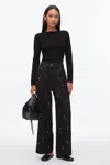 3.1 Phillip Lim Stud Embellished Wide Leg Pant In Black
