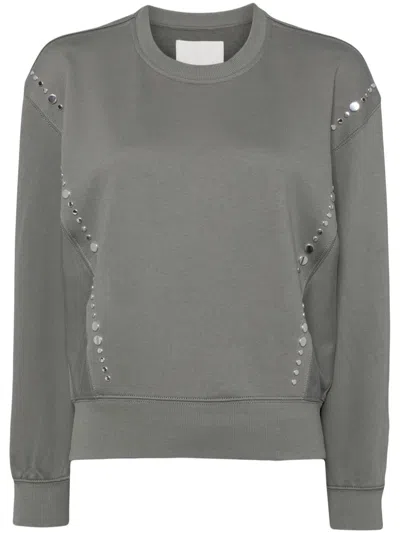 3.1 Phillip Lim Studded Cotton Sweatshirt In Sa310 Sage