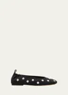 Shop 3.1 Phillip Lim Studded Denim Ballerina Flats In Washed Blk