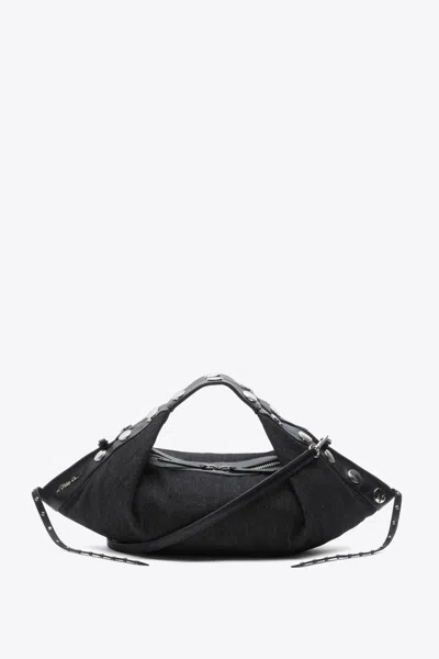 3.1 Phillip Lim Studded Denim Mini Luna Bag In Black