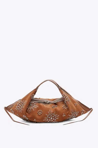 3.1 Phillip Lim Studded Faux Suede Luna Bag In Brown