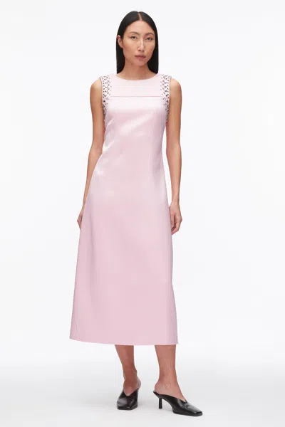 3.1 Phillip Lim Studded Structured Satin Midi Dress In Pink