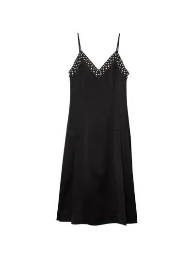 3.1 Phillip Lim Studded V-neck Midi Dress In Black