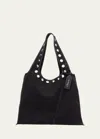 3.1 Phillip Lim Washed Denim Market Tote With Studs Washed Blk In Washed Blk