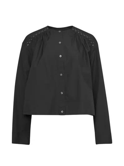 3.1 Phillip Lim Stud-embellished Gathered Shirt In Black