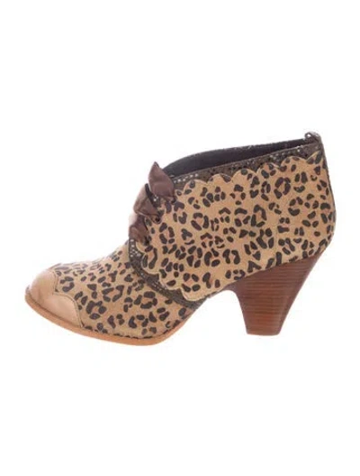 Pre-owned 3.1 Phillip Lim Suede Animal Print Boots In Brown
