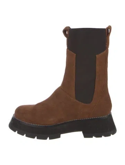 Pre-owned 3.1 Phillip Lim Suede Colorblock Pattern Chelsea Boots In Brown