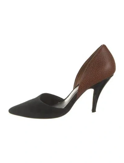 Pre-owned 3.1 Phillip Lim Suede D'orsay Pumps In Black/brown