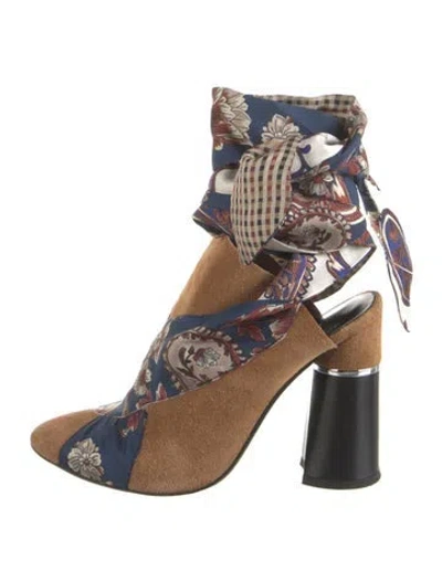 Pre-owned 3.1 Phillip Lim Suede Floral Print Pumps In Brown