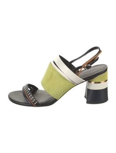 Pre-owned 3.1 Phillip Lim Suede Studded Accents Sandals In Black