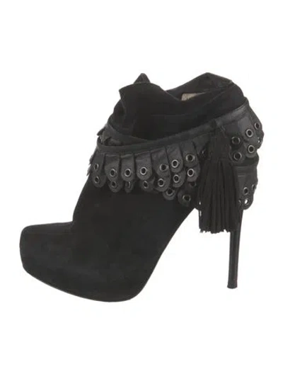 Pre-owned 3.1 Phillip Lim Suede Tassel Accents Boots In Black