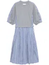 3.1 Phillip Lim Sweatshirt Combo Dress In Grey