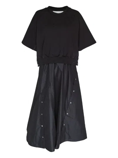 3.1 Phillip Lim Sweatshirt-paneled Dress In Black