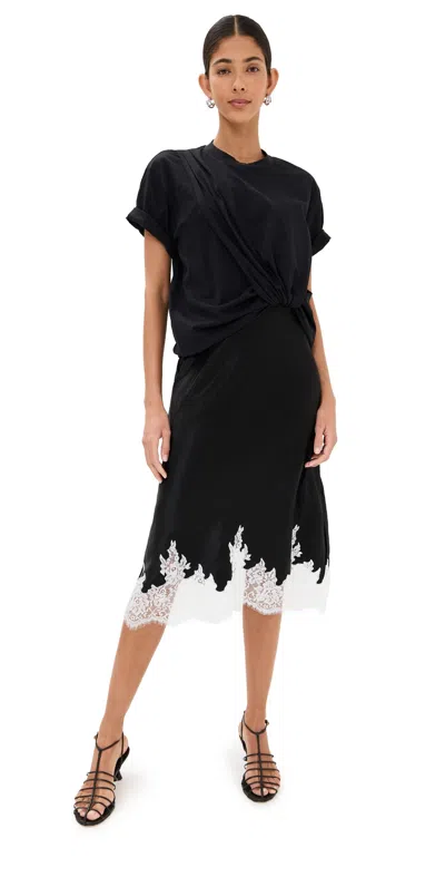 3.1 Phillip Lim T-shirt Combo Dress With Lace Black/white