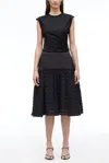 3.1 Phillip Lim Taffeta Check Midi Skirt In Black