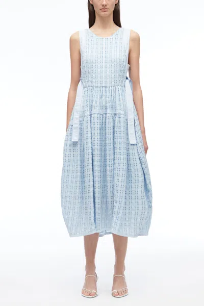 3.1 Phillip Lim Taffeta Check Sleeveless Dress In Blue