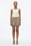3.1 Phillip Lim Tailor Pleated Shorts In Stone Grey