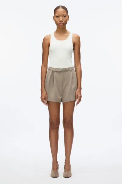 3.1 Phillip Lim Tailor Pleated Shorts In Stone Grey