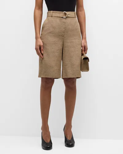 3.1 Phillip Lim Belted Tweed Shorts In Mushroom