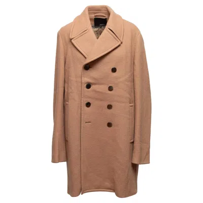 Pre-owned 3.1 Phillip Lim Tan Phillip Lim Wool Double-breasted Fur-lined Coat In Brown