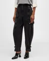 3.1 Phillip Lim Tapered Utility Jeans In Washed Blk