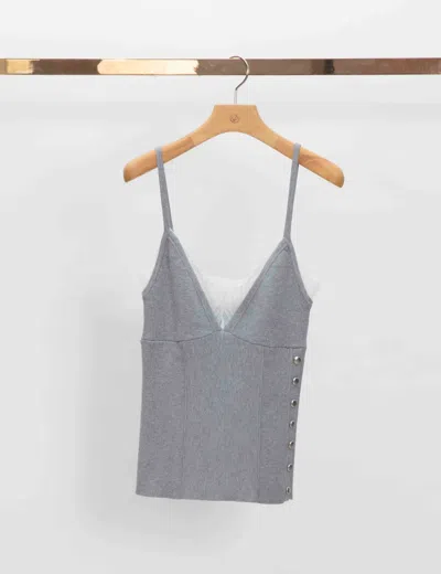 3.1 Phillip Lim Tech Milano Cami With Lace Insert In Gray