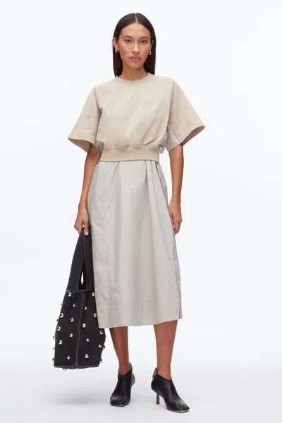 3.1 Phillip Lim Terry Combo Dress In Gray