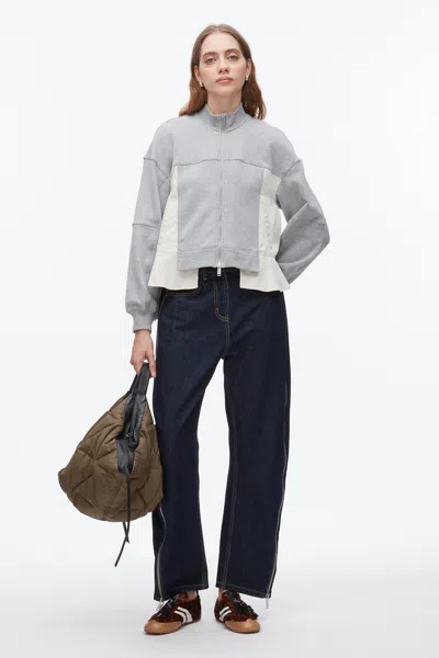 3.1 Phillip Lim Zip-up Panelled Sweater In Gray