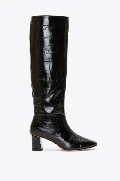 3.1 Phillip Lim Tess Square Toe Shaft Boot In Black