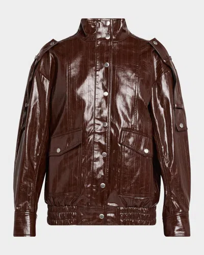 3.1 Phillip Lim Textured Faux Leather Jacket In Espresso