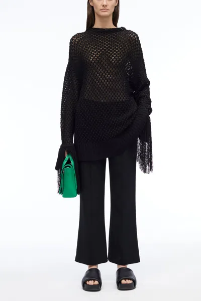3.1 Phillip Lim Textured Fringe Oversized Pullover In Black