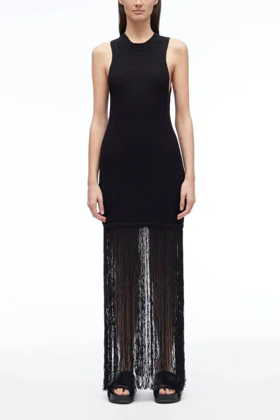 3.1 Phillip Lim Textured Fringe Sleeveless Dress In Black