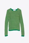 3.1 Phillip Lim Textured Long Sleeve Crewneck In Green
