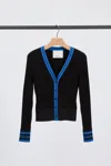 3.1 Phillip Lim Textured Rib Cardigan In Black