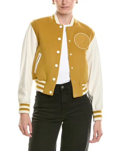 3.1 Phillip Lim The Thirty One Wool-blend Varsity Jacket In Yellow