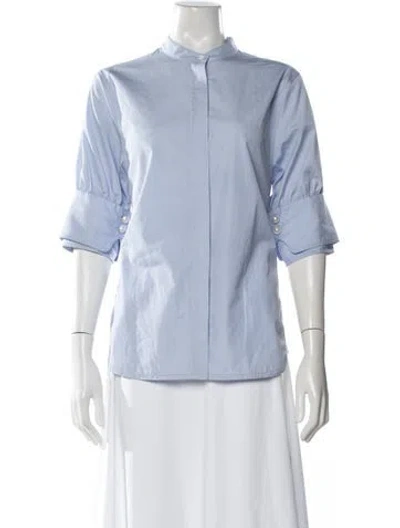 Pre-owned 3.1 Phillip Lim Three-quarter Sleeve Blouse In Blue