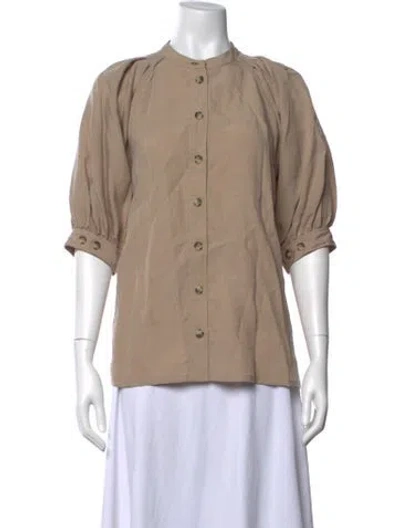 Pre-owned 3.1 Phillip Lim Three-quarter Sleeve Button-up Top In Neutral