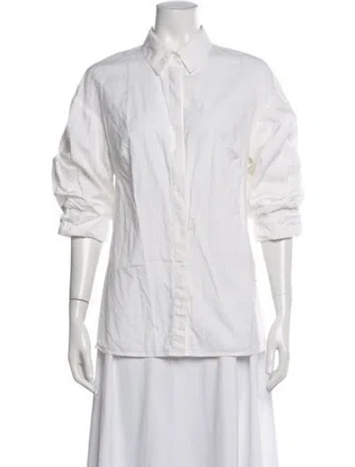 Pre-owned 3.1 Phillip Lim Three-quarter Sleeve Button-up Top In White