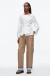 3.1 Phillip Lim Tie Front Poplin Shirt In White