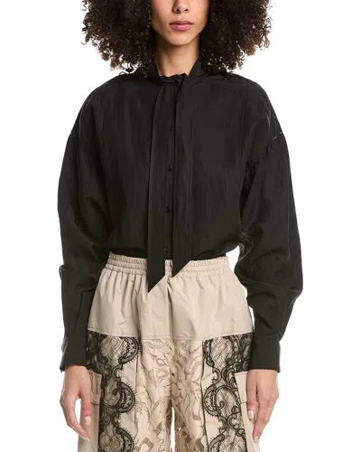 3.1 Phillip Lim Tie Neck Blouse In Black