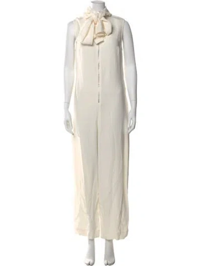 Pre-owned 3.1 Phillip Lim Tie Neck Jumpsuit In Neutral