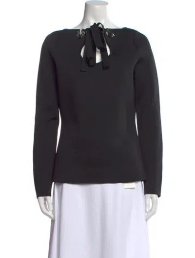 Pre-owned 3.1 Phillip Lim Tie Neck Long Sleeve Sweatshirt In Black