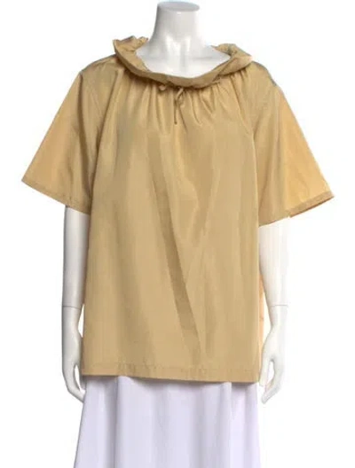 Pre-owned 3.1 Phillip Lim Tie Neck Short Sleeve Top In Yellow