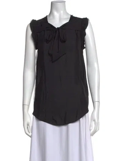 Pre-owned 3.1 Phillip Lim Tie Neck Sleeveless Blouse In Black