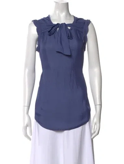 Pre-owned 3.1 Phillip Lim Tie Neck Sleeveless Blouse In Blue