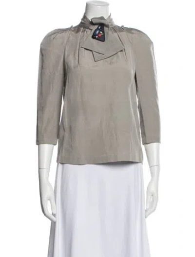 Pre-owned 3.1 Phillip Lim Tie Neck Three-quarter Sleeve Blouse In Purple