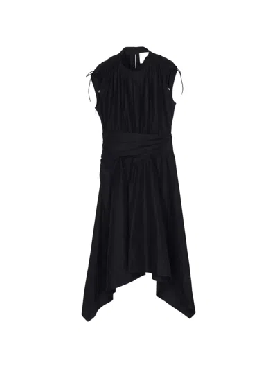 3.1 Phillip Lim Sleeveless Ruched Dress With Handkerchief In Black
