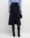 3.1 Phillip Lim Tie-waist Faux-wrap Midi Skirt In Midnight