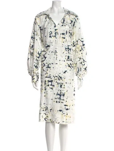 Pre-owned 3.1 Phillip Lim Tie-dye Print Midi Length Dress W/ Tags In White