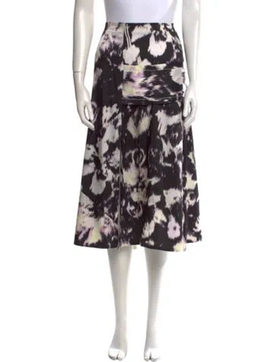 Pre-owned 3.1 Phillip Lim Tie-dye Print Midi Length Skirt In Black